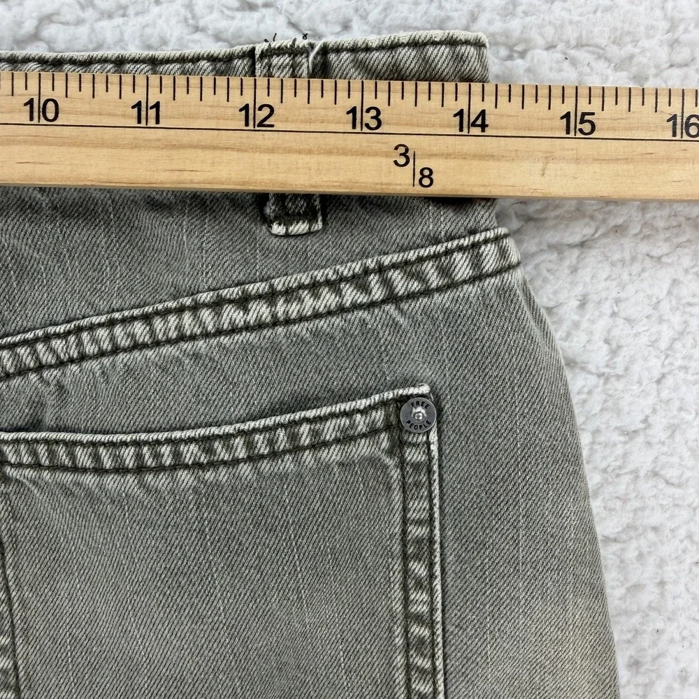 Free People Skirt Womens 0 Green Denim Mini Raw Hem 5 Pocket‎ Casual Summer
